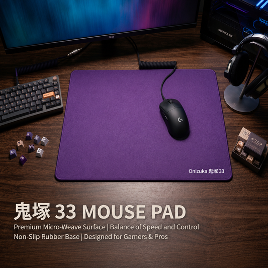 Onizuka 33 Purple Large Gaming Mouse Pad 42x49cm – Extended Desk Mat with Smooth Micro-Weave Surface, Non-Slip Rubber Base, 3mm Thick for Gaming, PC, Laptop & Office