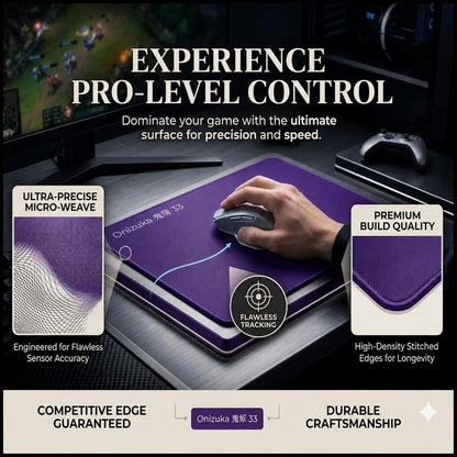 Onizuka 33 Purple Large Gaming Mouse Pad 42x49cm – Extended Desk Mat with Smooth Micro-Weave Surface, Non-Slip Rubber Base, 3mm Thick for Gaming, PC, Laptop & Office