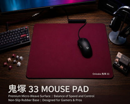 Onizuka 33 Large Gaming Mouse Pad 42x49cm – Extended Desk Mat with Smooth Micro-Weave Surface, Non-Slip Rubber Base, 3mm Thick for Gaming, Office & Laptop